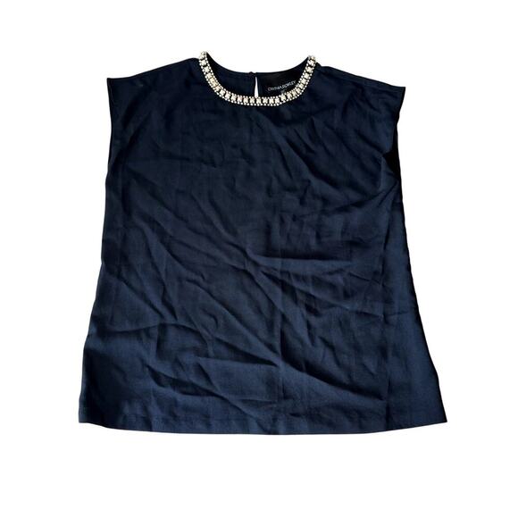 NWT Cynthia Rowley Bejeweled Collar Boxy Tank Women's Size Medium - Picture 2 of 4